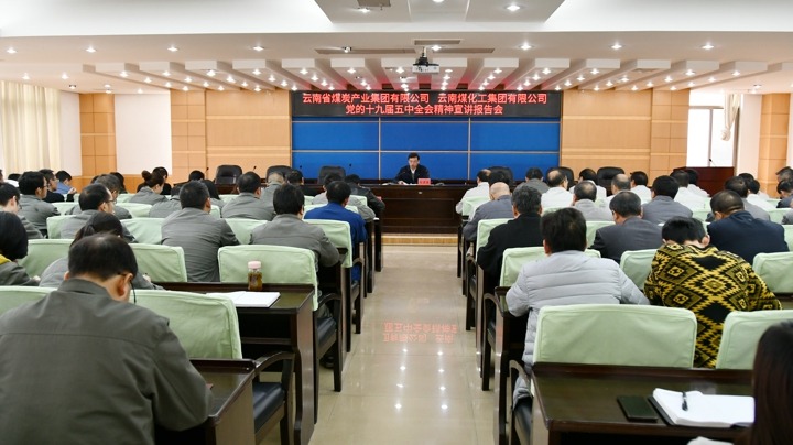 集团党委副书记、、总司理高建嵩到云维集团宣讲党的十九届五中全会精神